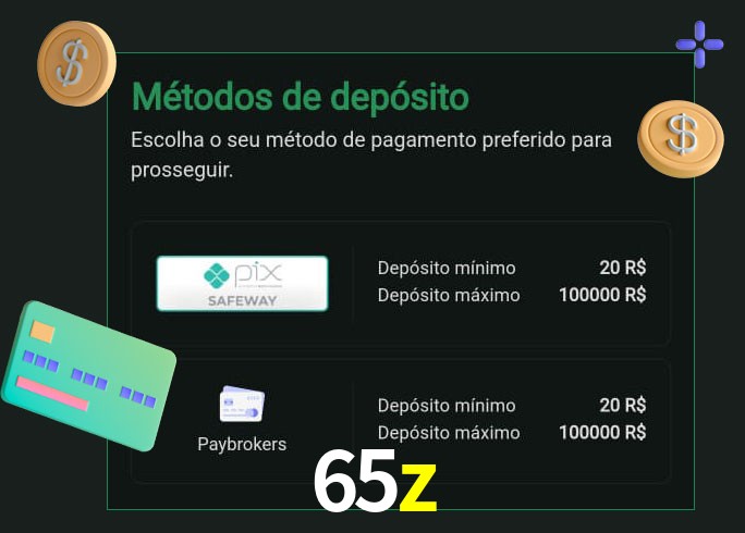 O cassino 65z oferece uma grande variedade de métodos de pagamento